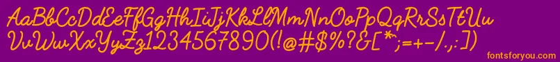 FabfeltscriptBold Font – Orange Fonts on Purple Background