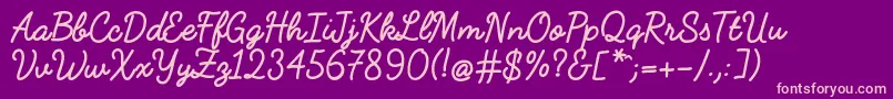 FabfeltscriptBold Font – Pink Fonts on Purple Background