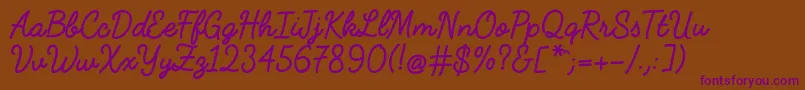 FabfeltscriptBold Font – Purple Fonts on Brown Background