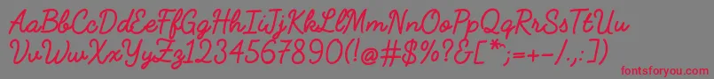 FabfeltscriptBold Font – Red Fonts on Gray Background