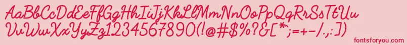 FabfeltscriptBold Font – Red Fonts on Pink Background
