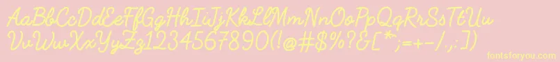 FabfeltscriptBold Font – Yellow Fonts on Pink Background