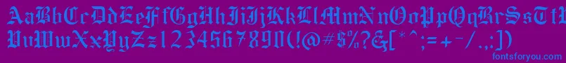 フォントInferno10 – 紫色の背景に青い文字