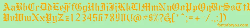 Inferno10 Font – Orange Fonts on Green Background