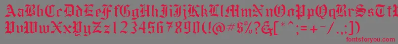 フォントInferno10 – 赤い文字の灰色の背景