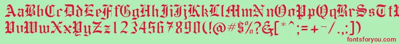 Inferno10 Font – Red Fonts on Green Background