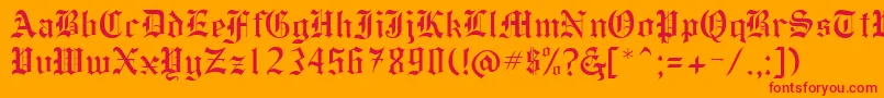 Czcionka Inferno10 – czerwone czcionki na pomarańczowym tle