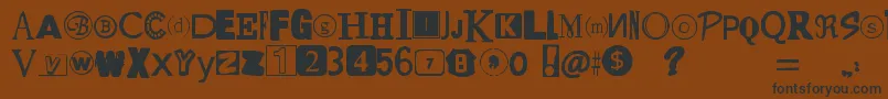 YetAnotherRansomNote Font – Black Fonts on Brown Background