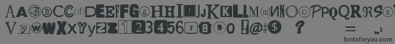 YetAnotherRansomNote Font – Black Fonts on Gray Background