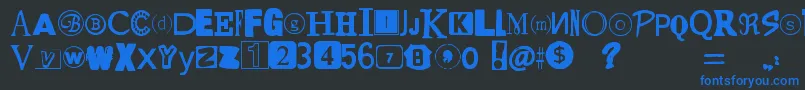 YetAnotherRansomNote Font – Blue Fonts on Black Background