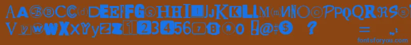 YetAnotherRansomNote Font – Blue Fonts on Brown Background