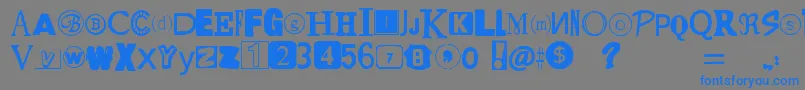 YetAnotherRansomNote Font – Blue Fonts on Gray Background