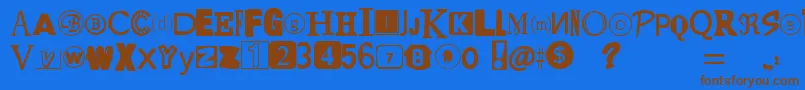 YetAnotherRansomNote Font – Brown Fonts on Blue Background