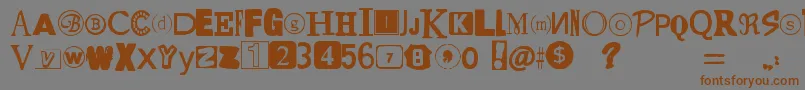 YetAnotherRansomNote Font – Brown Fonts on Gray Background