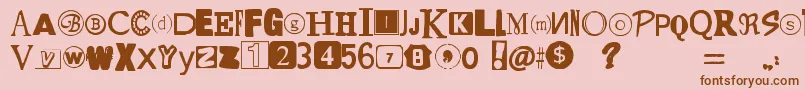 YetAnotherRansomNote Font – Brown Fonts on Pink Background