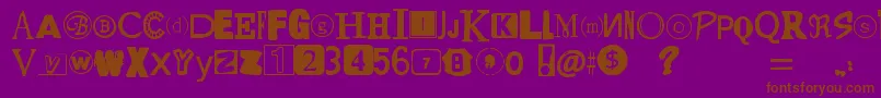 Шрифт YetAnotherRansomNote – коричневые шрифты на фиолетовом фоне