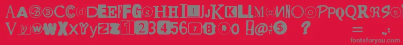 YetAnotherRansomNote Font – Gray Fonts on Red Background