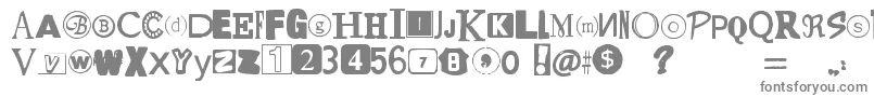 フォントYetAnotherRansomNote – 白い背景に灰色の文字