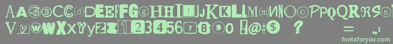 YetAnotherRansomNote Font – Green Fonts on Gray Background