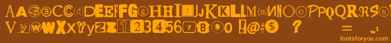 YetAnotherRansomNote Font – Orange Fonts on Brown Background