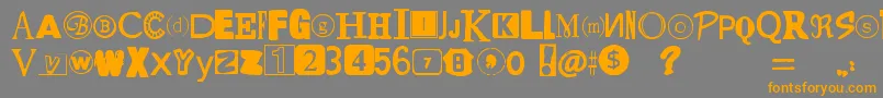 YetAnotherRansomNote Font – Orange Fonts on Gray Background