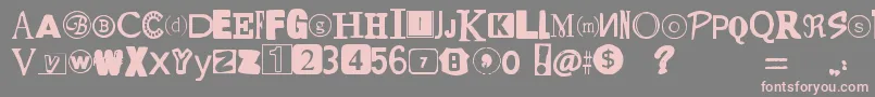 YetAnotherRansomNote Font – Pink Fonts on Gray Background
