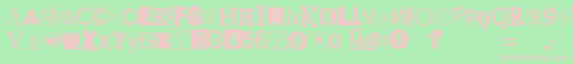 フォントYetAnotherRansomNote – 緑の背景にピンクのフォント