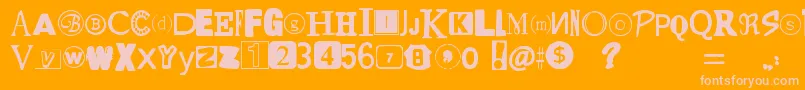 YetAnotherRansomNote Font – Pink Fonts on Orange Background