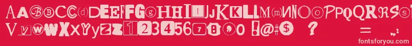 YetAnotherRansomNote Font – Pink Fonts on Red Background