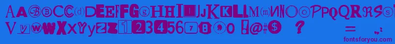 YetAnotherRansomNote Font – Purple Fonts on Blue Background