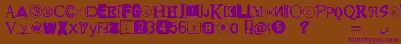 YetAnotherRansomNote Font – Purple Fonts on Brown Background