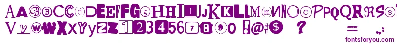 YetAnotherRansomNote Font – Purple Fonts on White Background