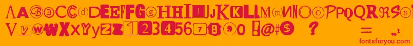 Шрифт YetAnotherRansomNote – красные шрифты на оранжевом фоне