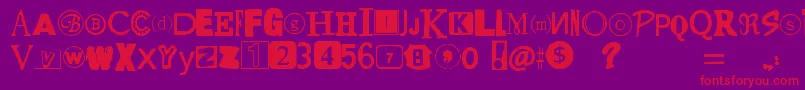 YetAnotherRansomNote Font – Red Fonts on Purple Background