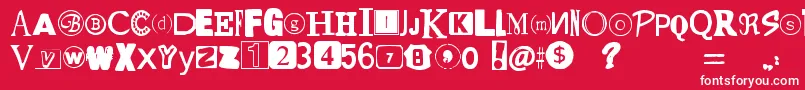 YetAnotherRansomNote Font – White Fonts on Red Background