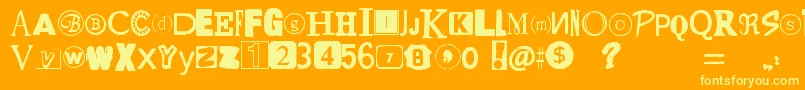 YetAnotherRansomNote Font – Yellow Fonts on Orange Background