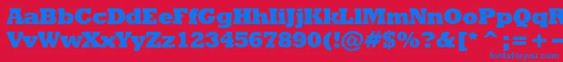 Saiba mais sobre a fonte Rodeoextrabold Fonte Rodeoextrabold – fontes azuis em um fundo vermelho