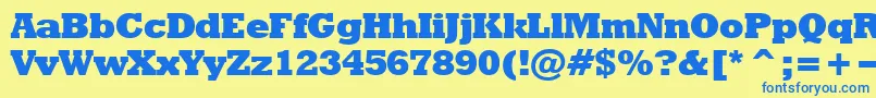 Rodeoextrabold Font – Blue Fonts on Yellow Background