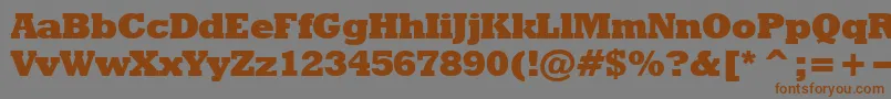 Weitere Informationen zur Rodeoextrabold-Schriftart Rodeoextrabold-Schriftart – Braune Schriften auf grauem Hintergrund