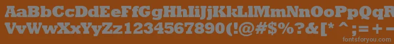 フォントRodeoextrabold – 茶色の背景に灰色の文字