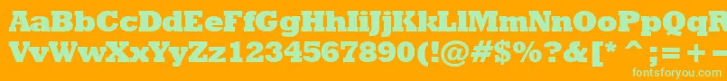 Rodeoextrabold Font – Green Fonts on Orange Background