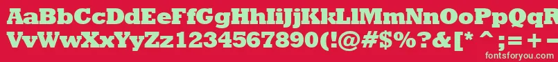 Rodeoextrabold Font – Green Fonts on Red Background