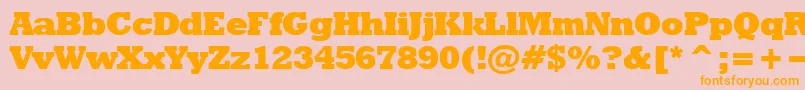 Rodeoextrabold Font – Orange Fonts on Pink Background