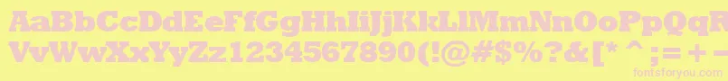 Rodeoextrabold Font – Pink Fonts on Yellow Background