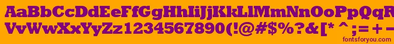 Rodeoextrabold Font – Purple Fonts on Orange Background