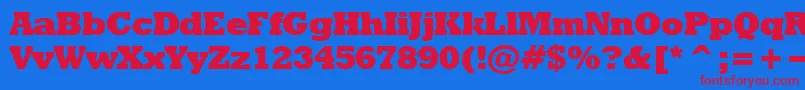 Rodeoextrabold Font – Red Fonts on Blue Background