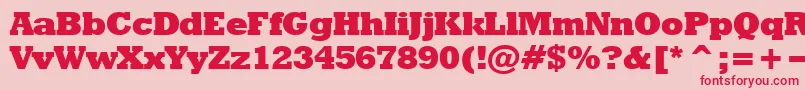 フォントRodeoextrabold – ピンクの背景に赤い文字