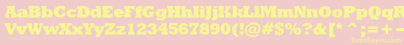 Police Rodeoextrabold – polices jaunes sur fond rose