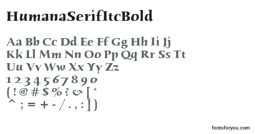 HumanaSerifItcBold Font – alphabet, numbers, special characters