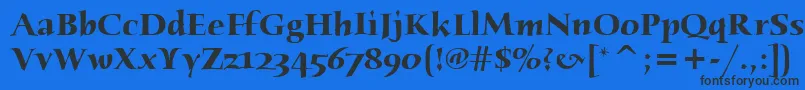 Czcionka HumanaSerifItcBold – czarne czcionki na niebieskim tle